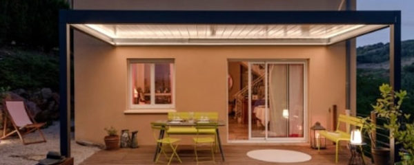 pergola en aluminium de nuit